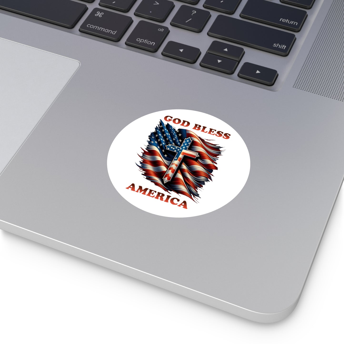 Round Vinyl Stickers "GOD BLESS AMERICA"