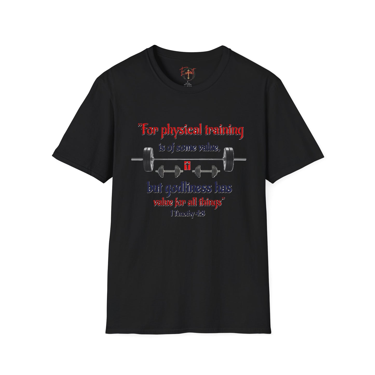 Christian Verse Softstyle T-Shirt - 1 Timothy 4:8