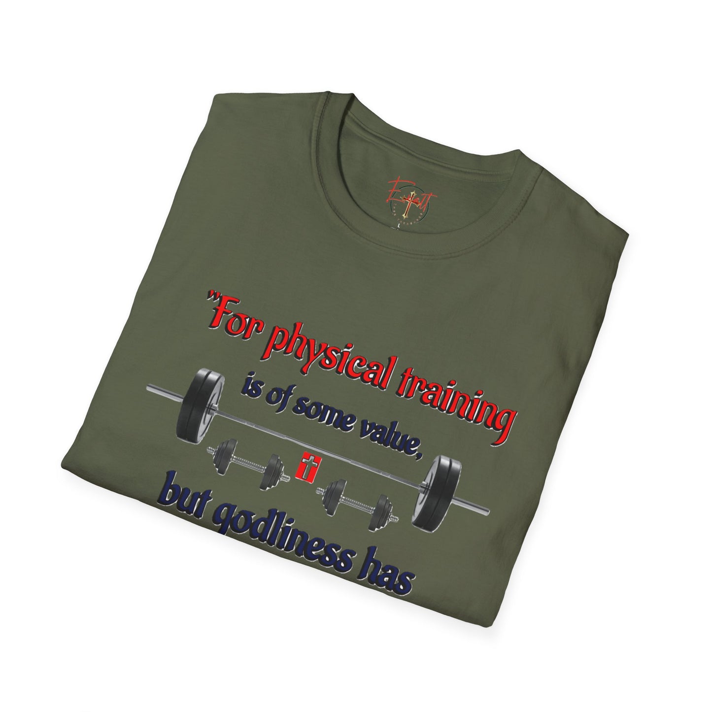 Christian Verse Softstyle T-Shirt - 1 Timothy 4:8