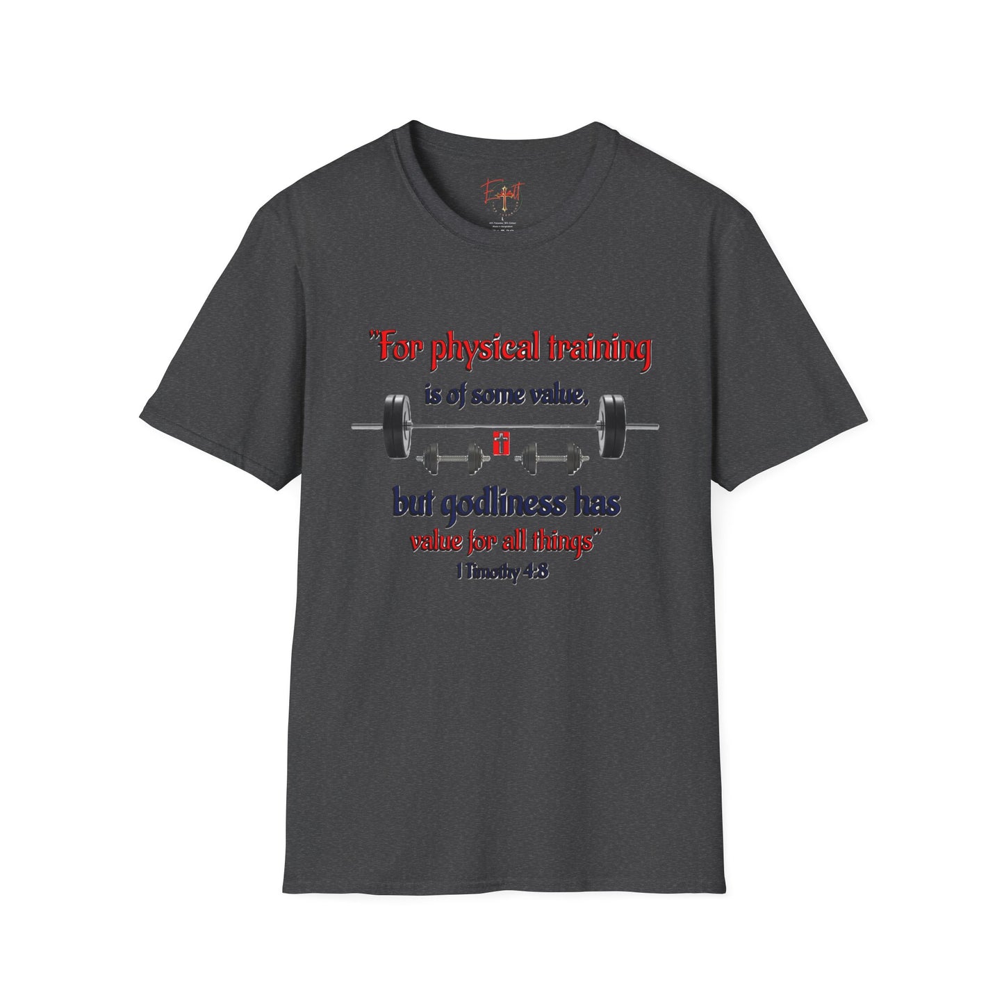 Christian Verse Softstyle T-Shirt - 1 Timothy 4:8