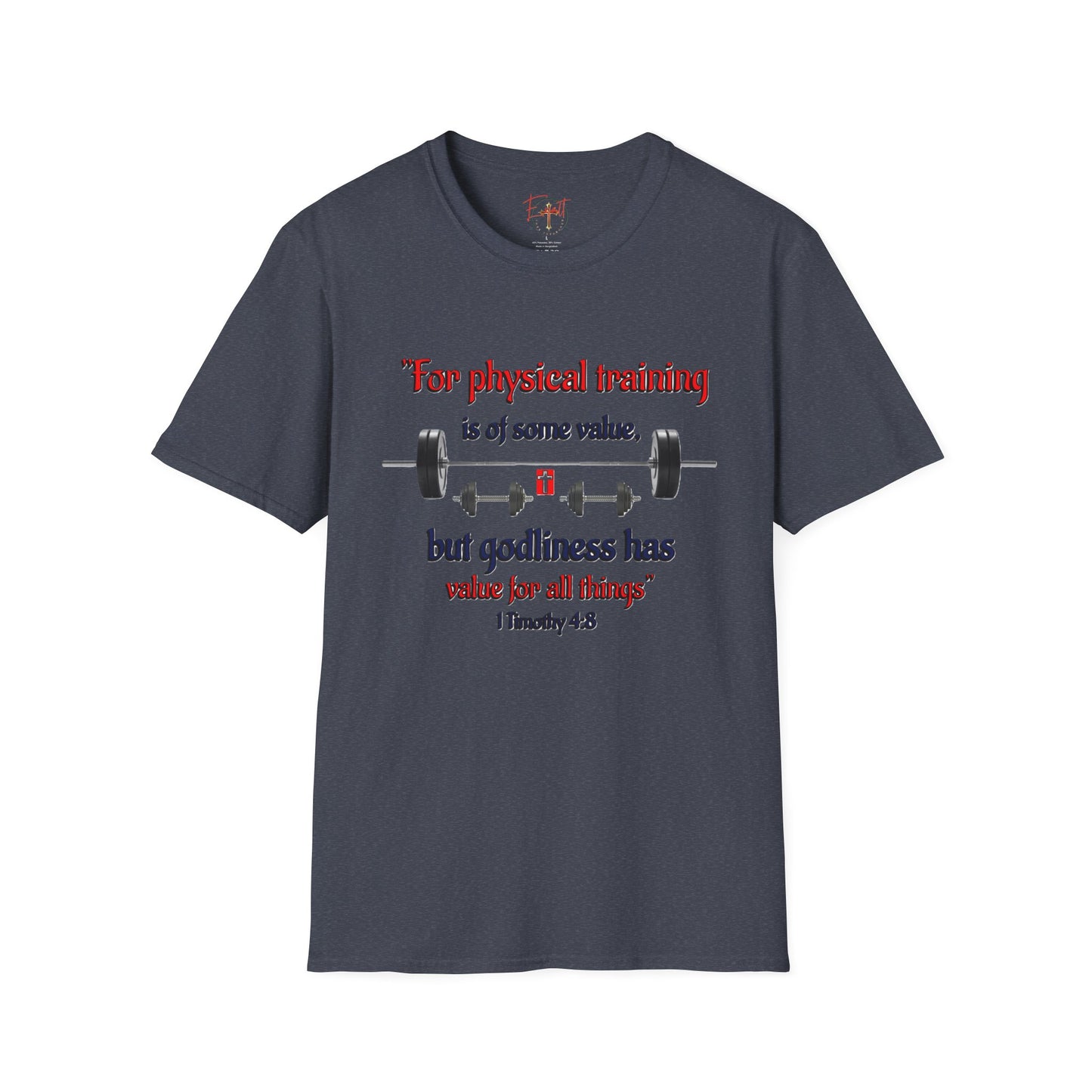 Christian Verse Softstyle T-Shirt - 1 Timothy 4:8