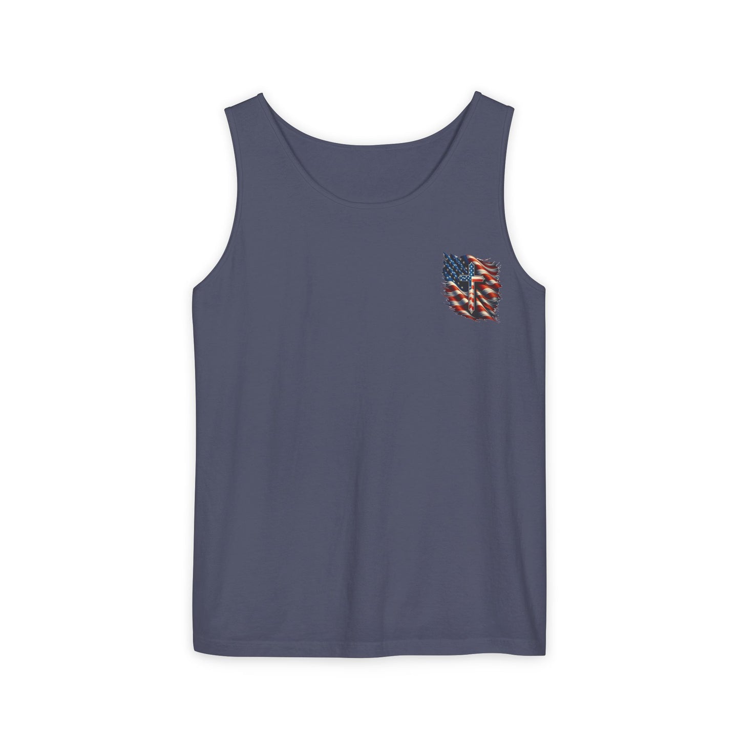 Unisex Garment-Dyed Tank Top "GOD BLESS AMERICA"