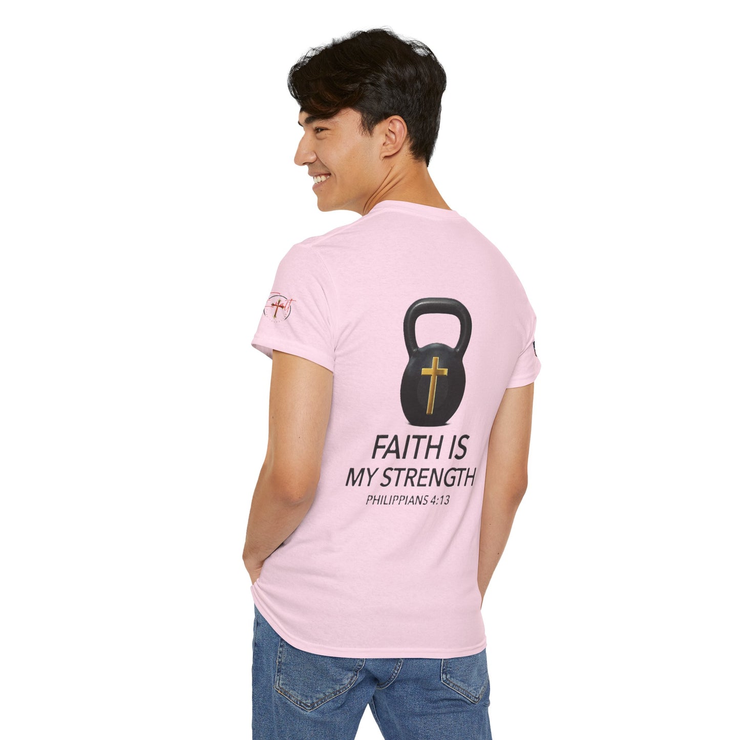 Christian Tee - Philippians 4:13 'Faith Is My Strength'