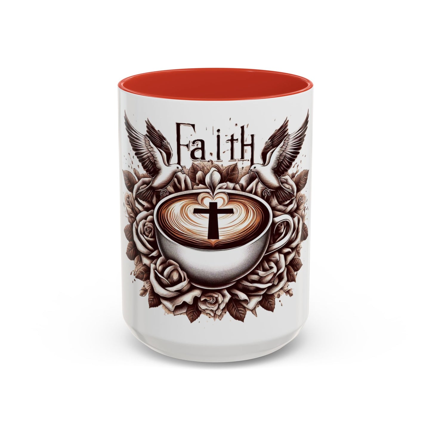 Accent Coffee Mug (11, 15oz) "Faith & Coffee"