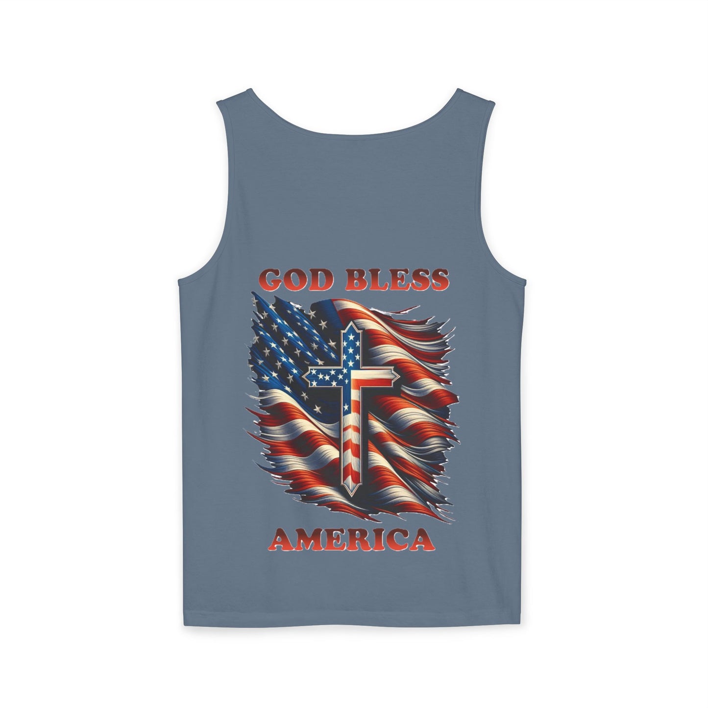 Unisex Garment-Dyed Tank Top "GOD BLESS AMERICA"