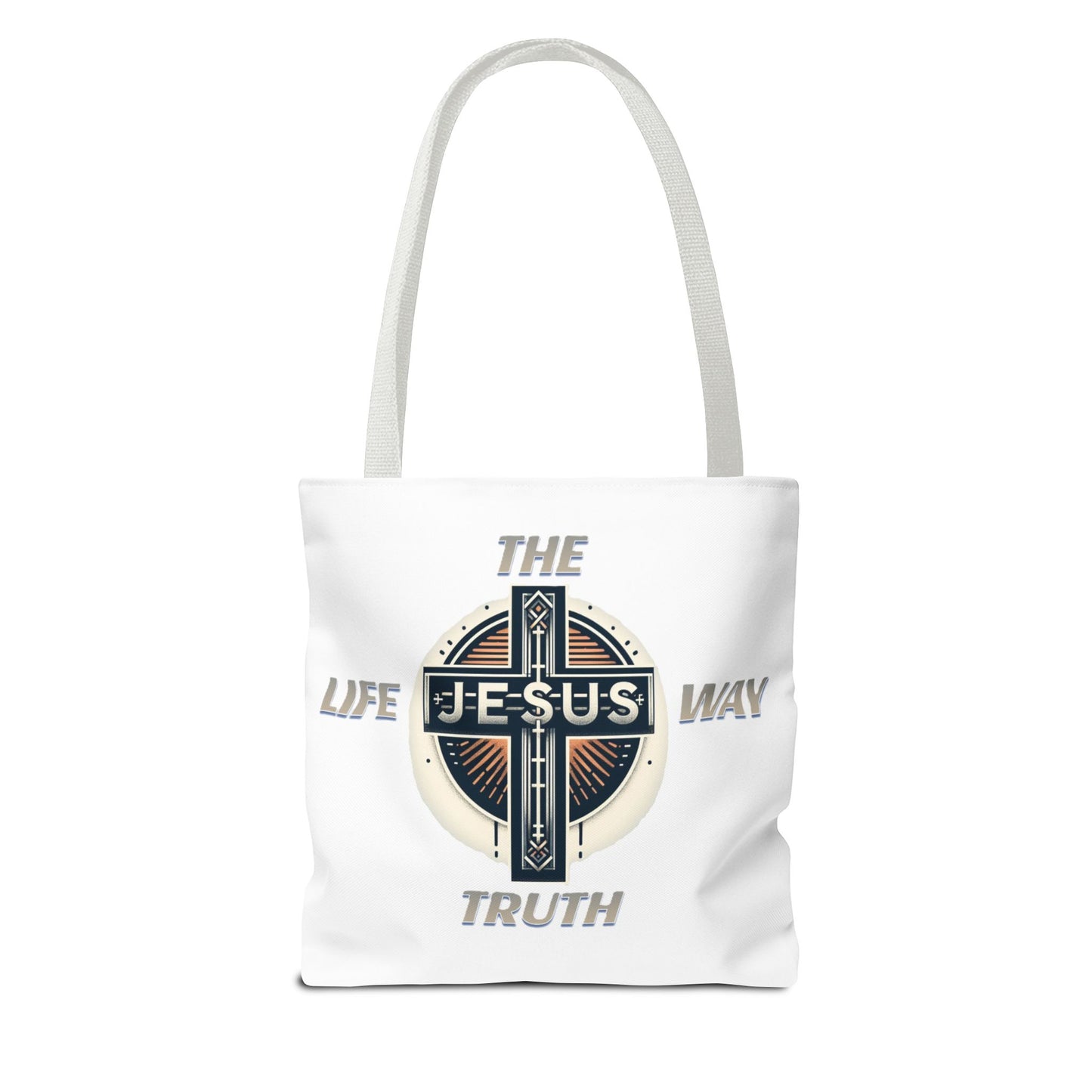 Tote Bag (AOP)"JESUS IS THE WAY TRUTH LIFE"