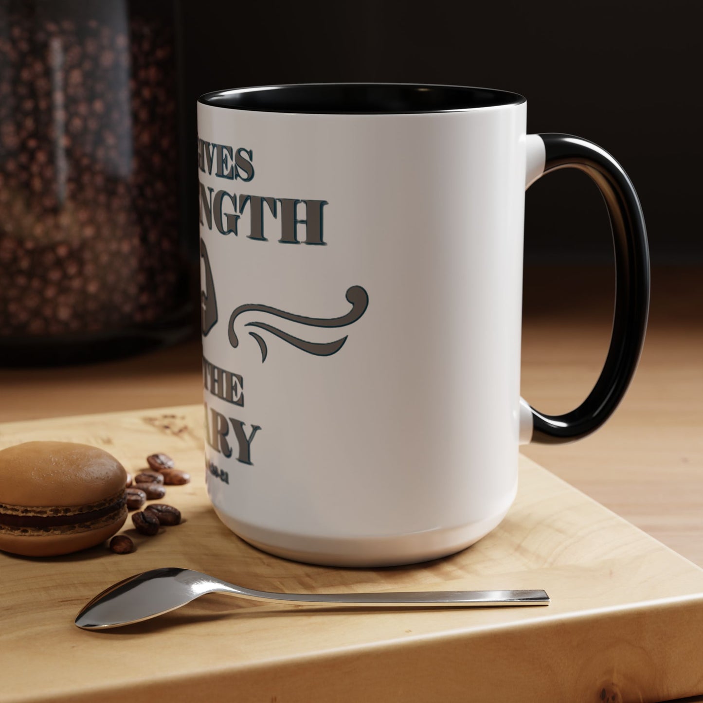 Mug - Bible Verse Isaiah 40:29-31 'He gives Strength to the Weary'
