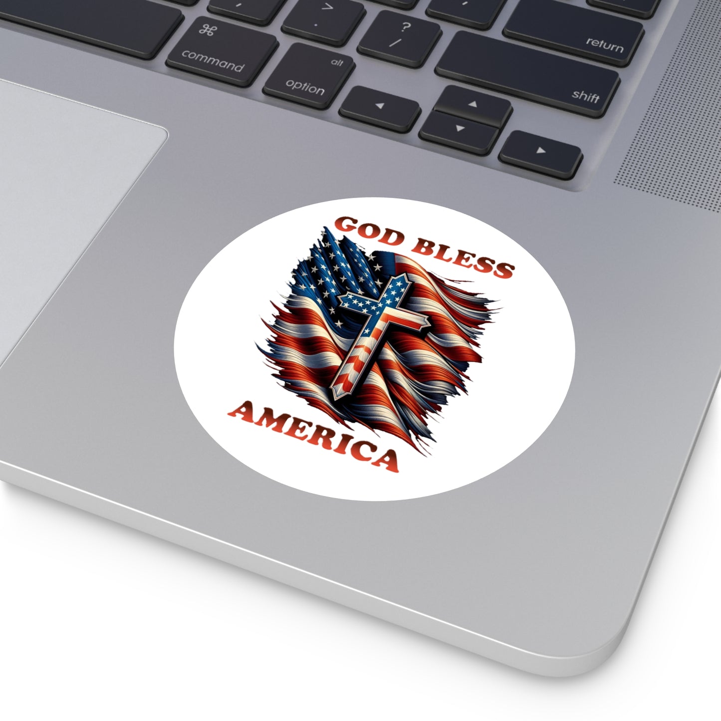 Round Vinyl Stickers "GOD BLESS AMERICA"
