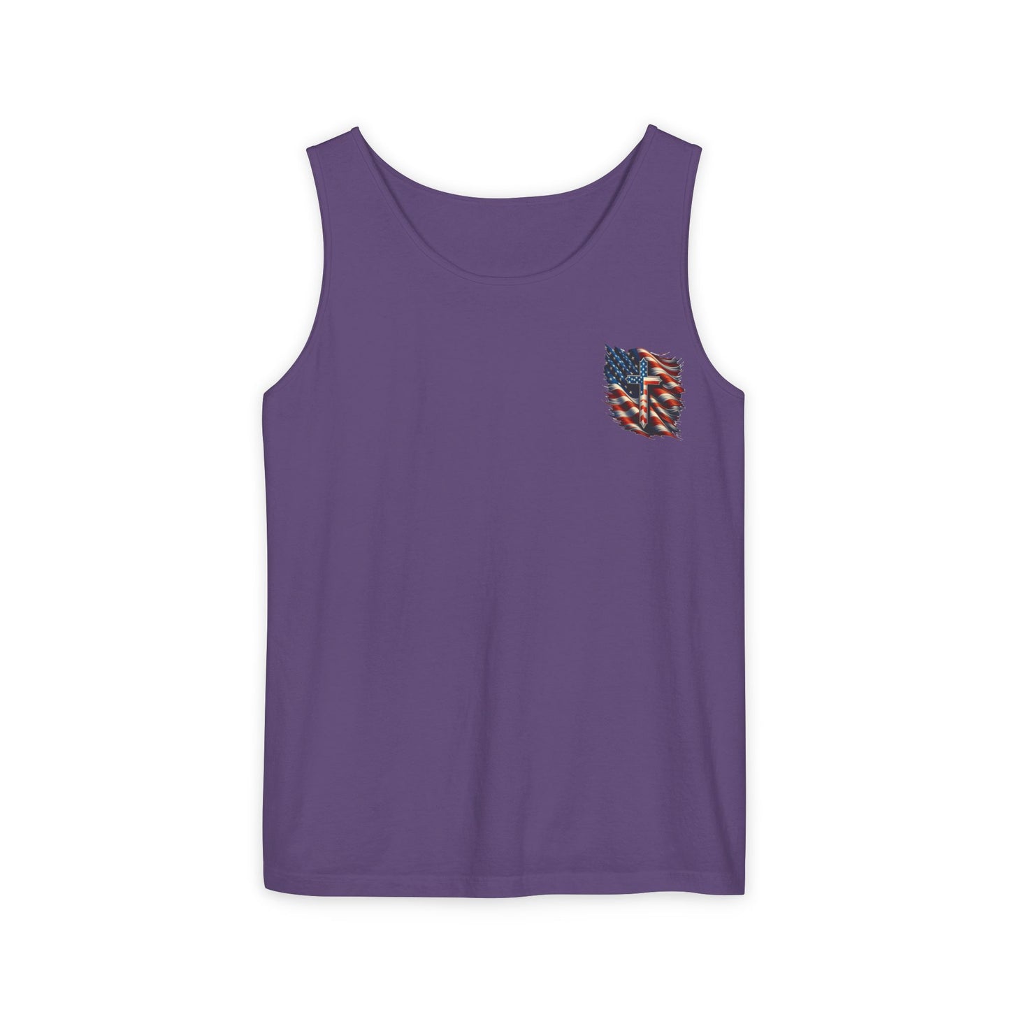 Unisex Garment-Dyed Tank Top "GOD BLESS AMERICA"