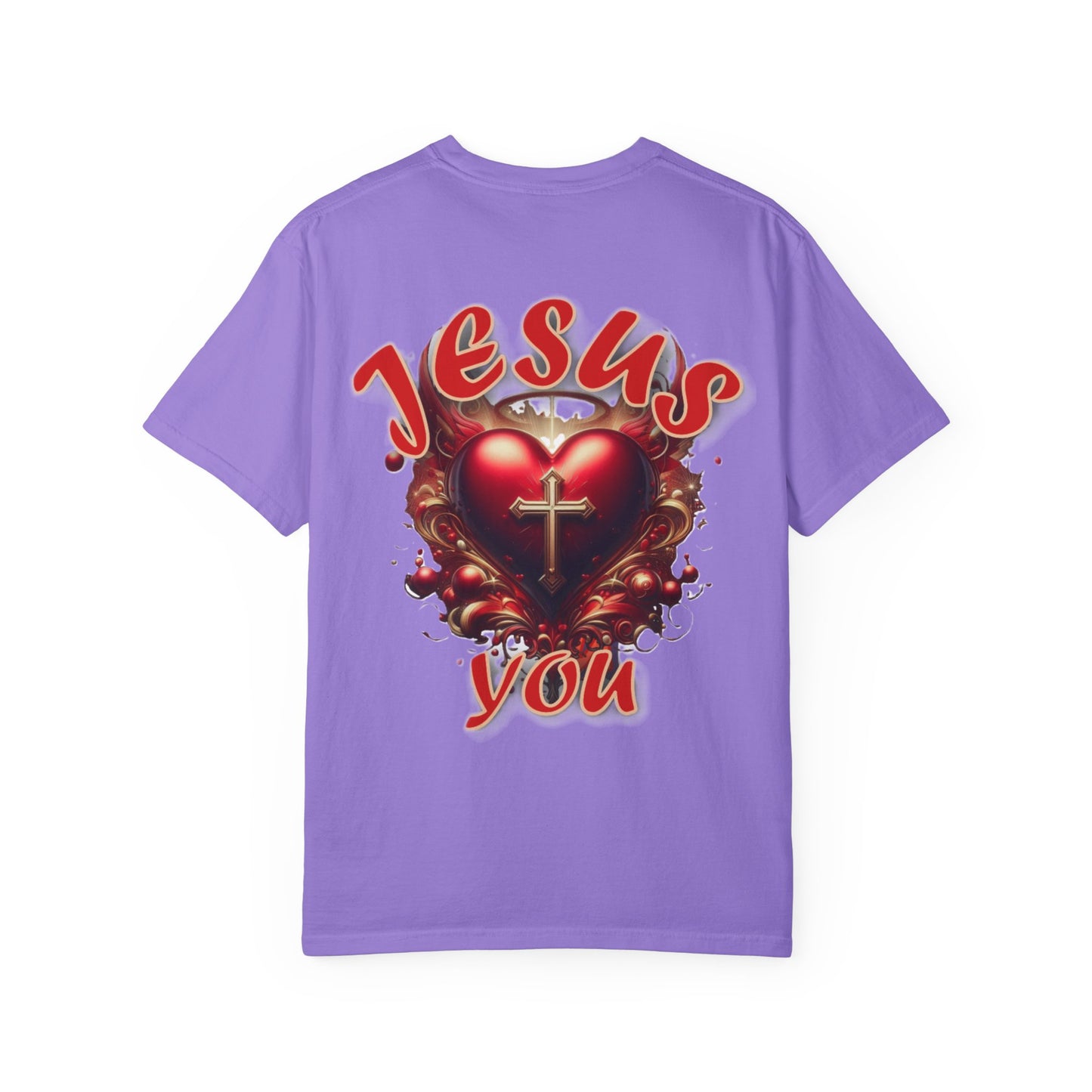 Christian Cross Heart Unisex T-shirt - Jesus Loves You Design