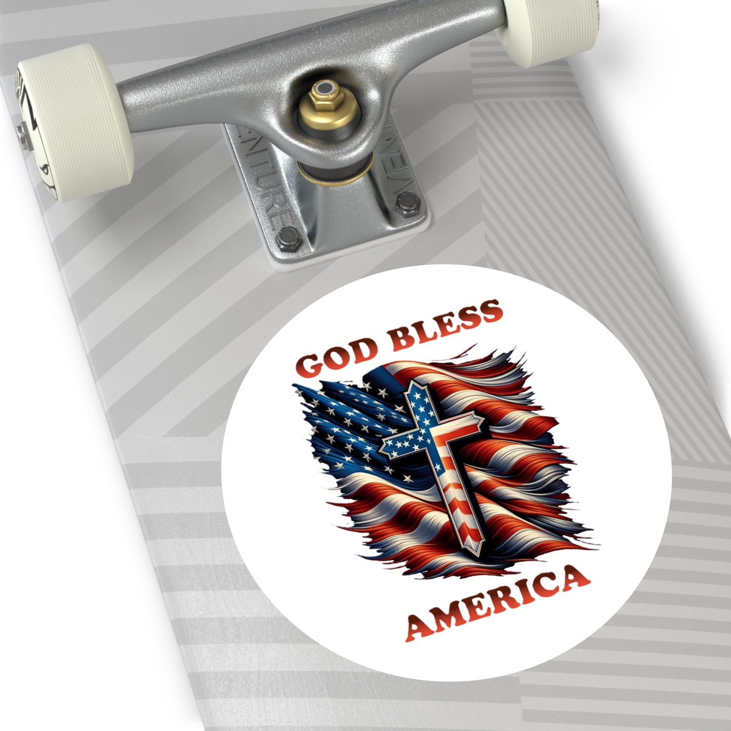 Round Vinyl Stickers "GOD BLESS AMERICA"