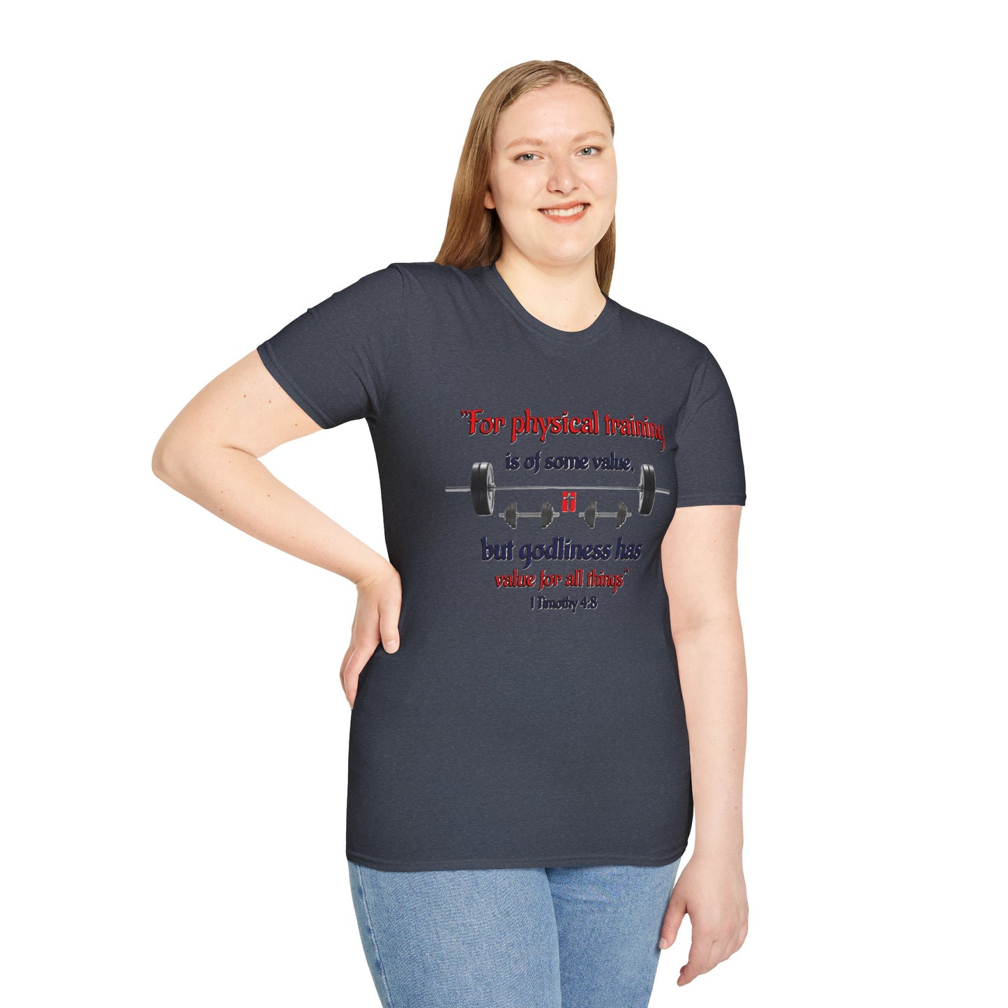 Christian Verse Softstyle T-Shirt - 1 Timothy 4:8