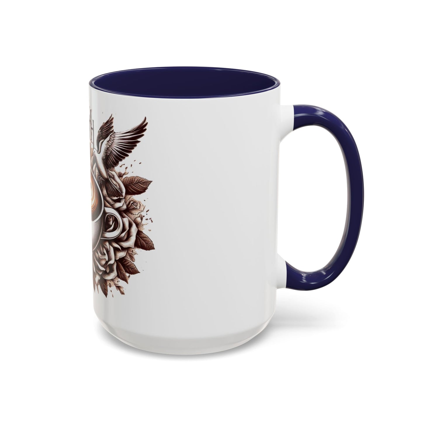 Accent Coffee Mug (11, 15oz) "Faith & Coffee"