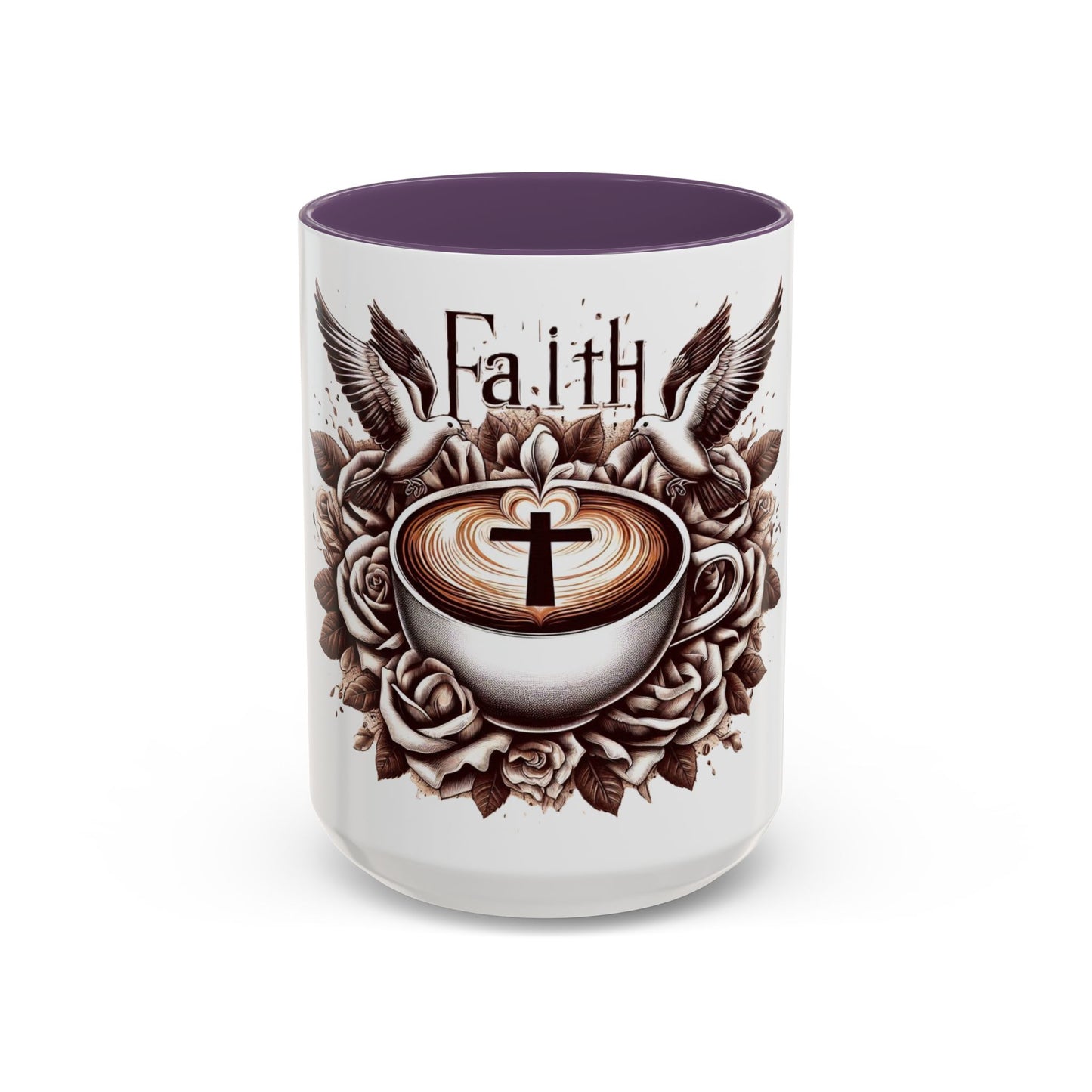 Accent Coffee Mug (11, 15oz) "Faith & Coffee"