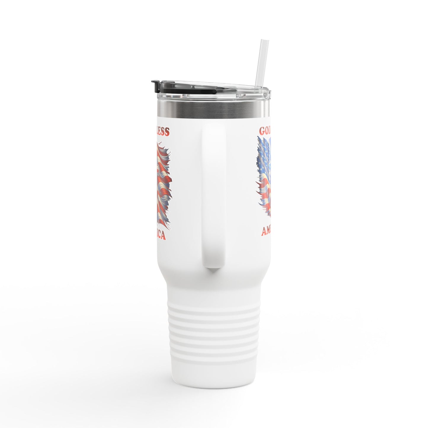 Insulated Travel Mug, 40oz "GOD BLESS AMERICA"