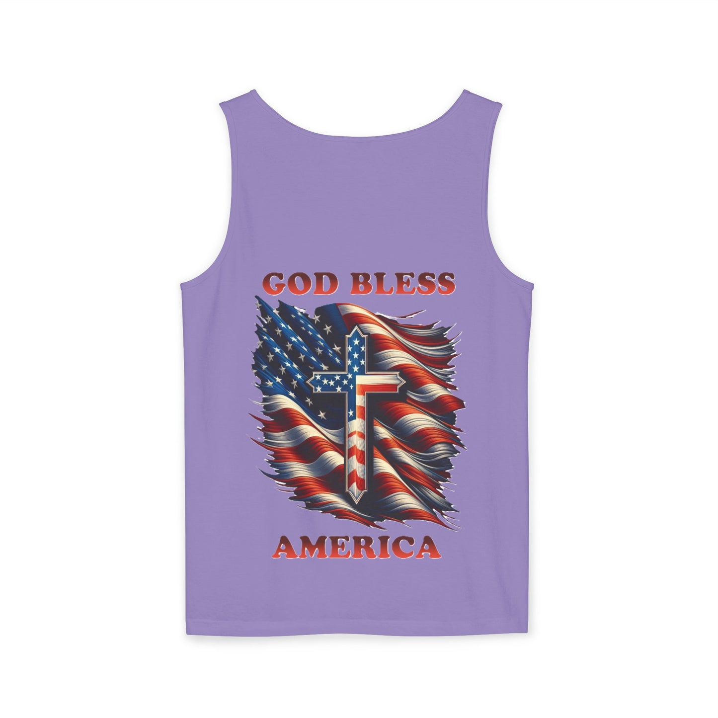 Unisex Garment-Dyed Tank Top "GOD BLESS AMERICA"