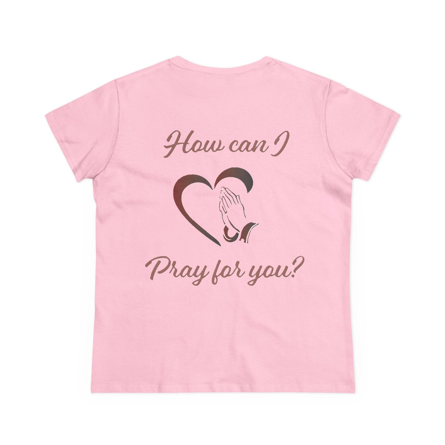 Women's Tee with Heart and Praying Hands Design