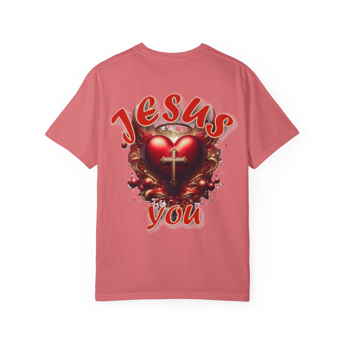Christian Cross Heart Unisex T-shirt - Jesus Loves You Design