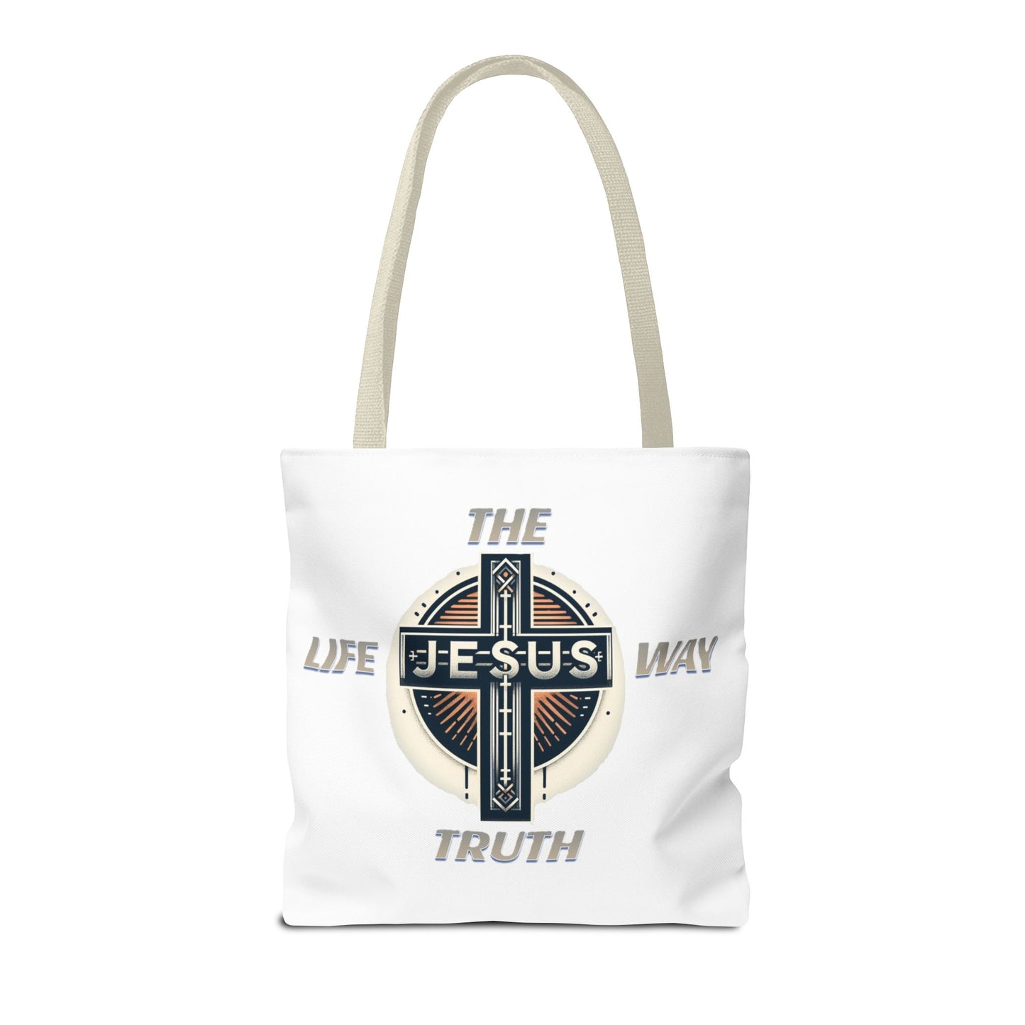 Tote Bag (AOP)"JESUS IS THE WAY TRUTH LIFE"