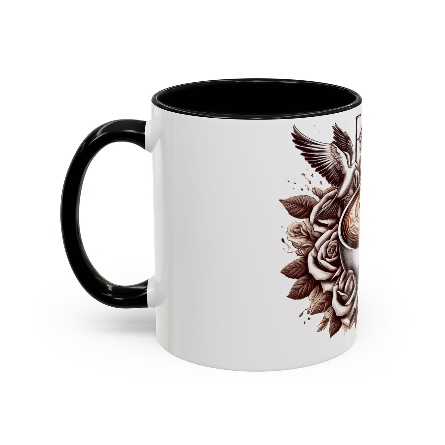 Accent Coffee Mug (11, 15oz) "Faith & Coffee"