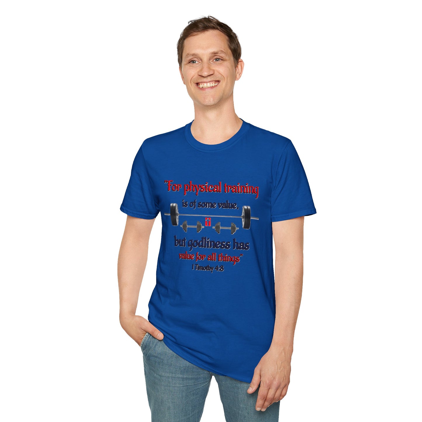Christian Verse Softstyle T-Shirt - 1 Timothy 4:8