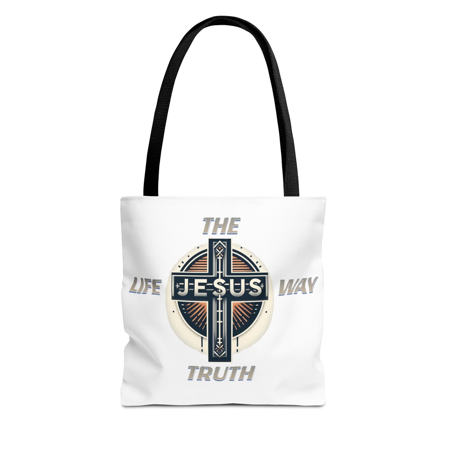 Tote Bag (AOP)"JESUS IS THE WAY TRUTH LIFE"