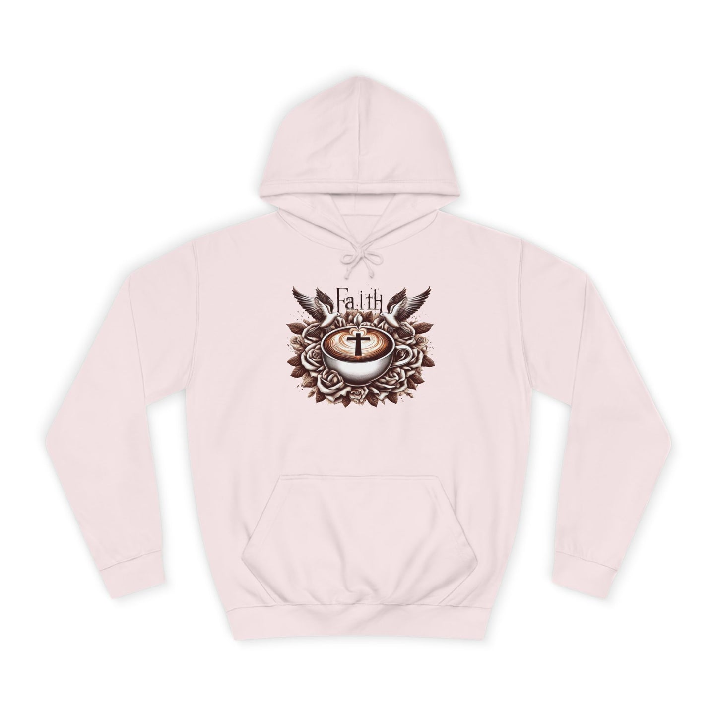Unisex College Hoodie "Faith and Coffee"