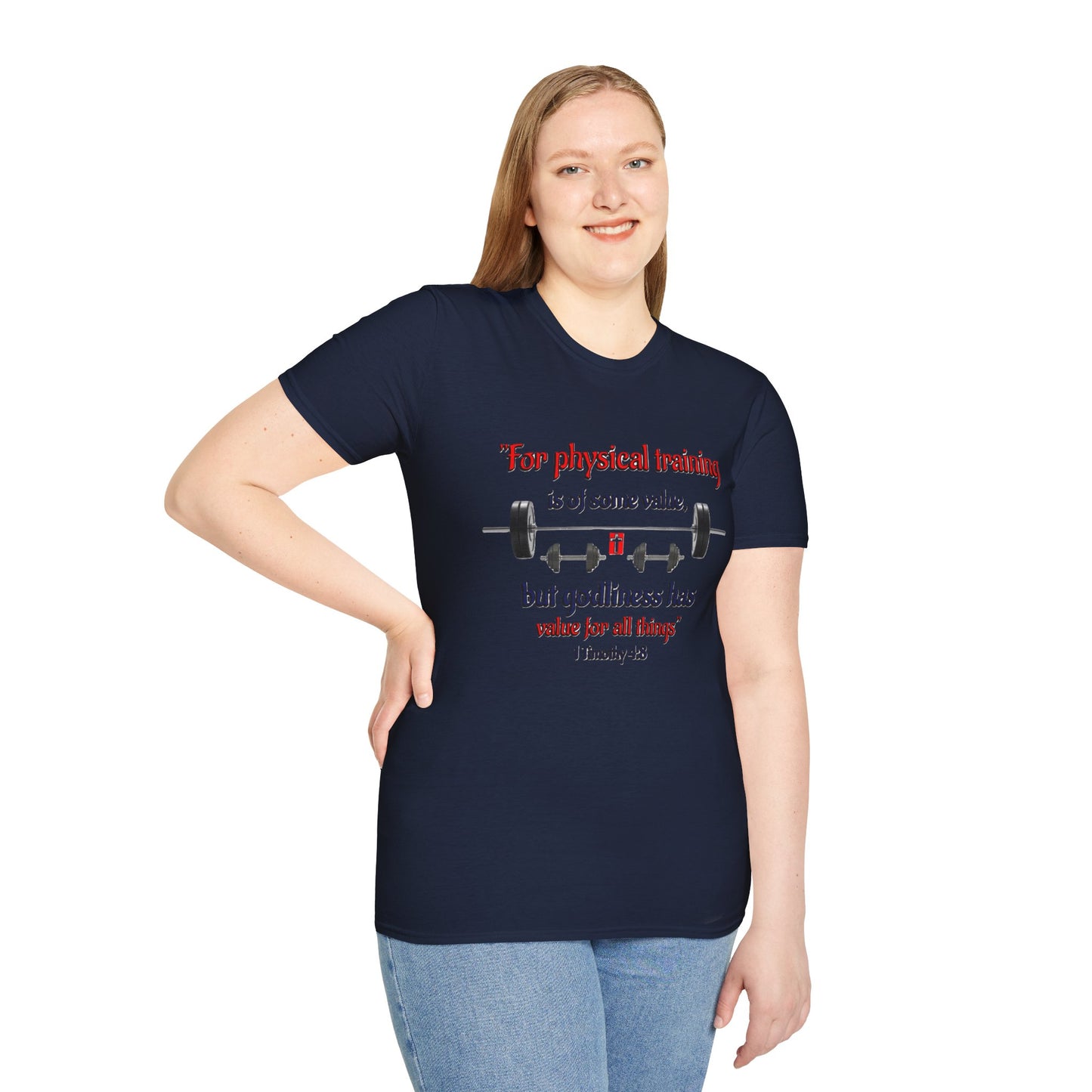 Christian Verse Softstyle T-Shirt - 1 Timothy 4:8