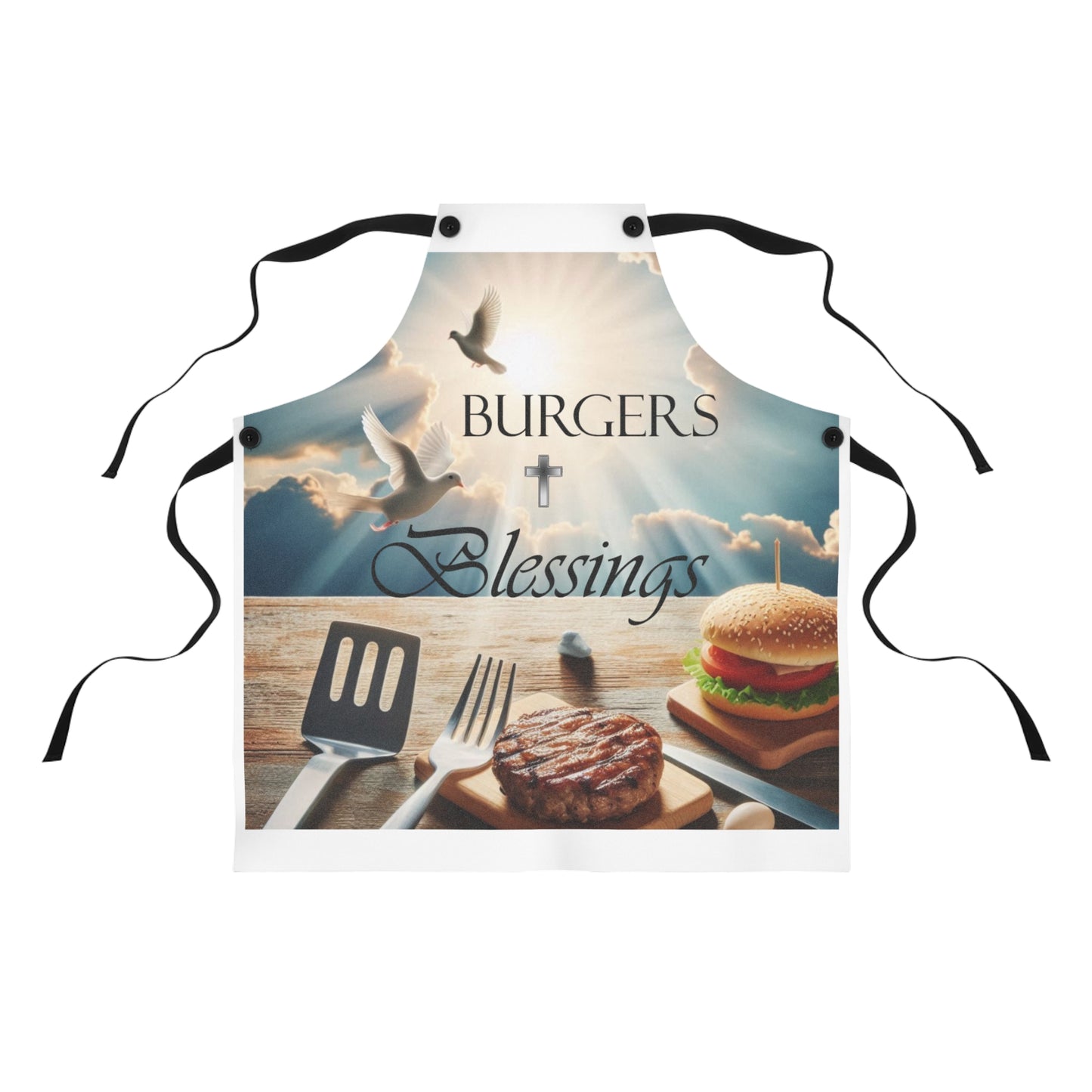 "Burgers and Blessings" Apron (AOP)