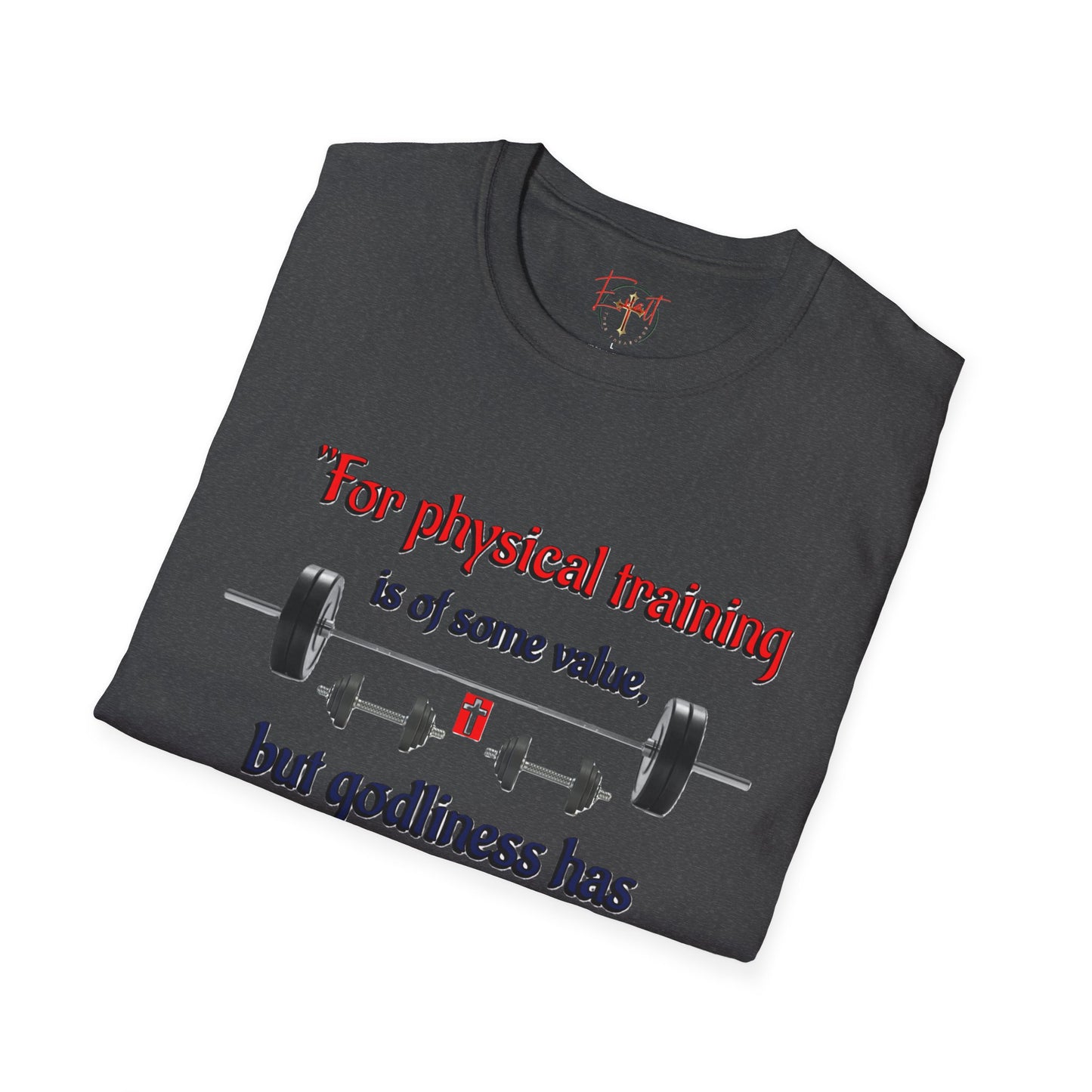 Christian Verse Softstyle T-Shirt - 1 Timothy 4:8