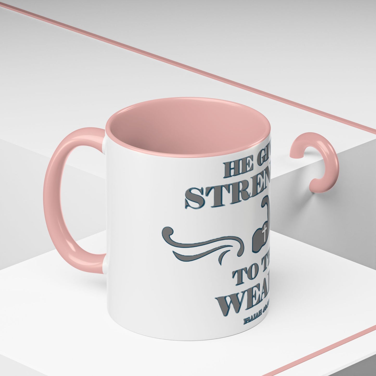 Mug - Bible Verse Isaiah 40:29-31 'He gives Strength to the Weary'