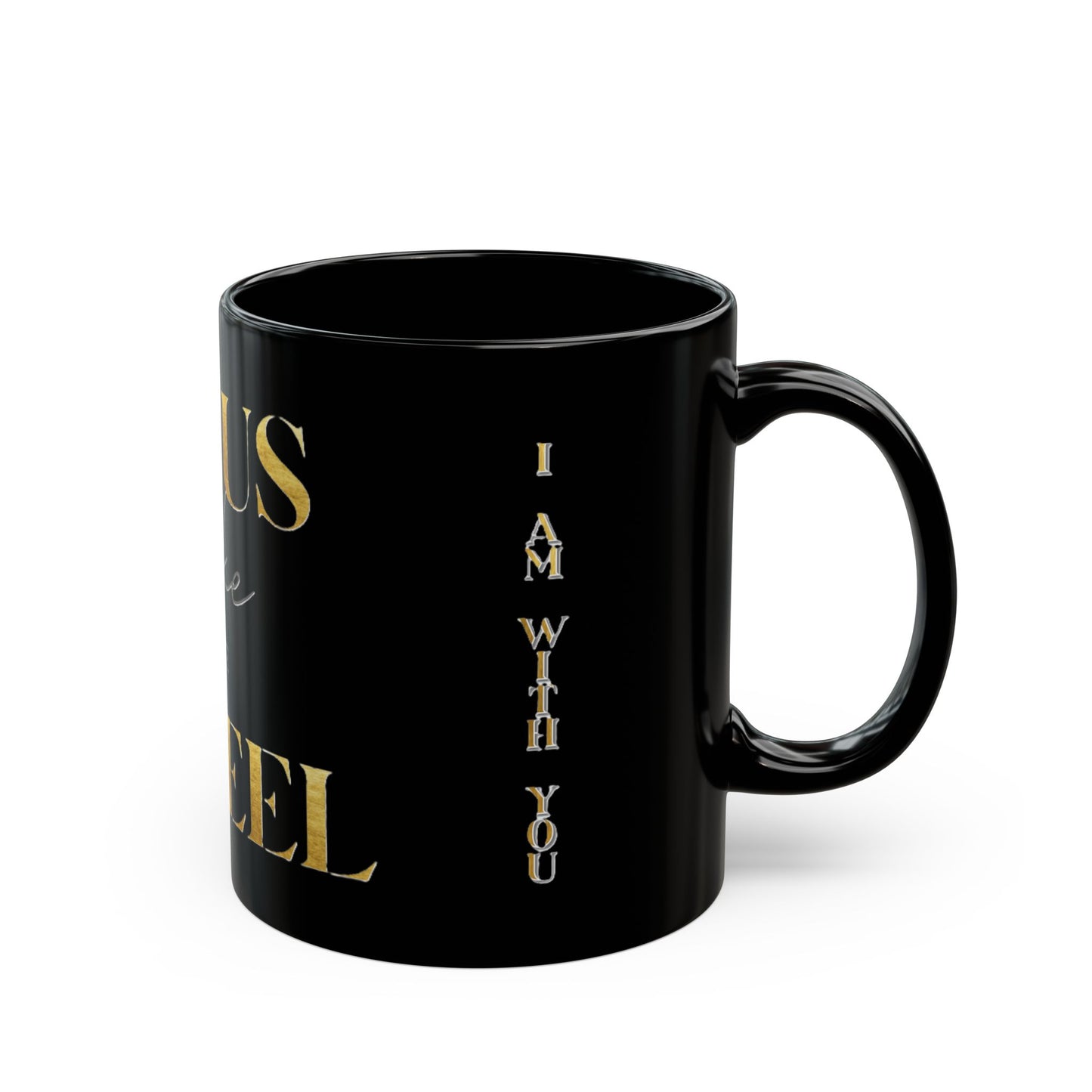 Black Mug (11oz, 15oz) "Jesus take the Wheel'.