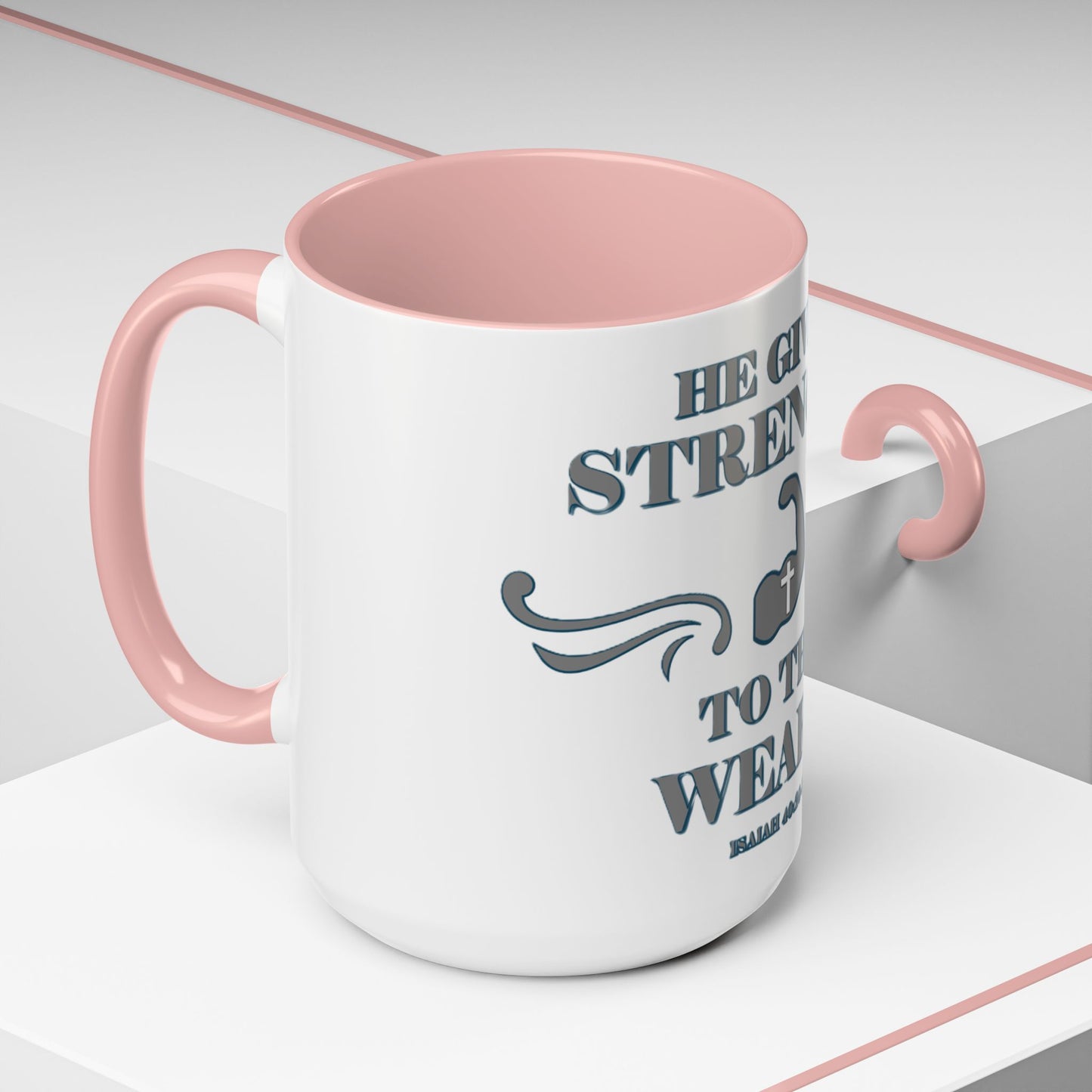 Mug - Bible Verse Isaiah 40:29-31 'He gives Strength to the Weary'