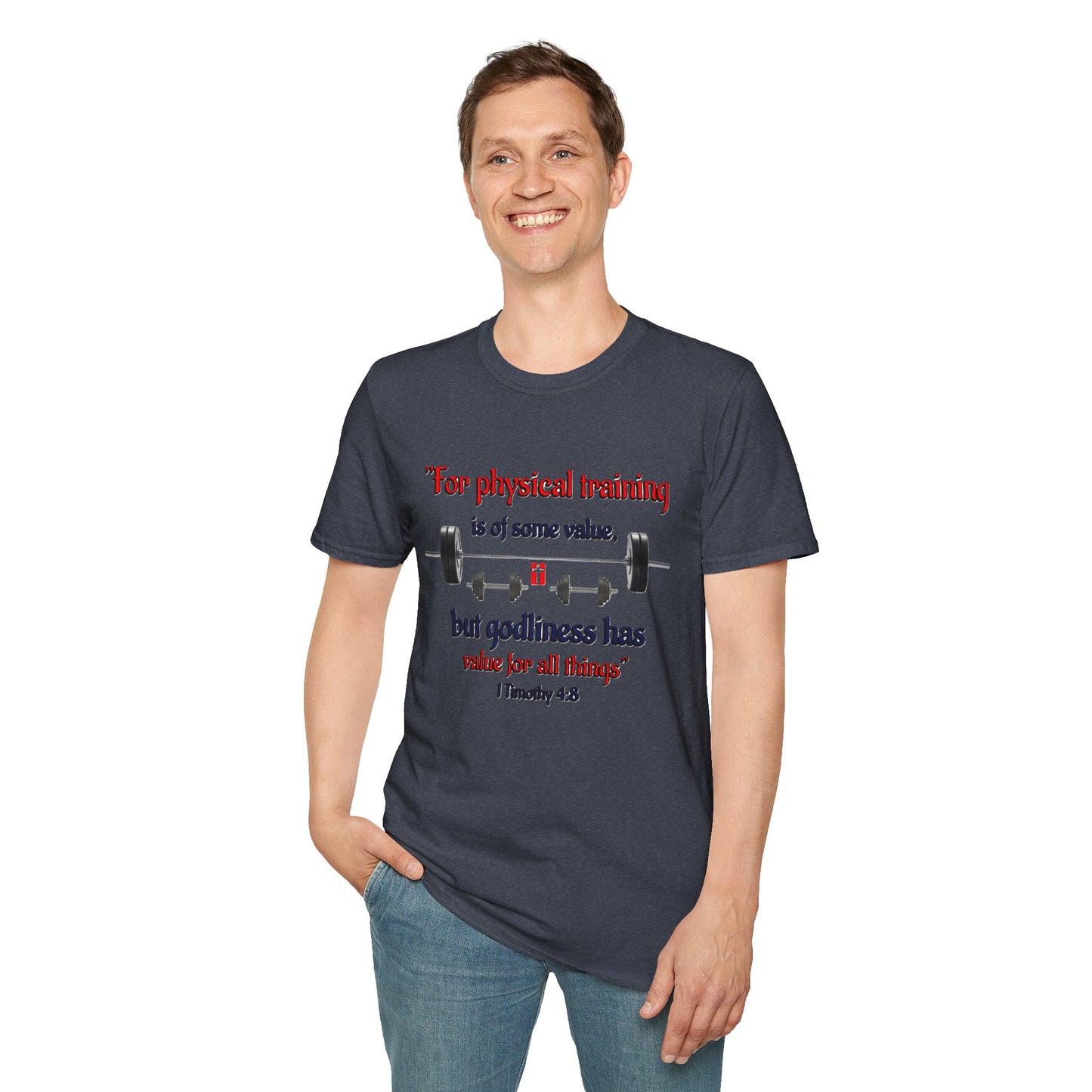 Christian Verse Softstyle T-Shirt - 1 Timothy 4:8