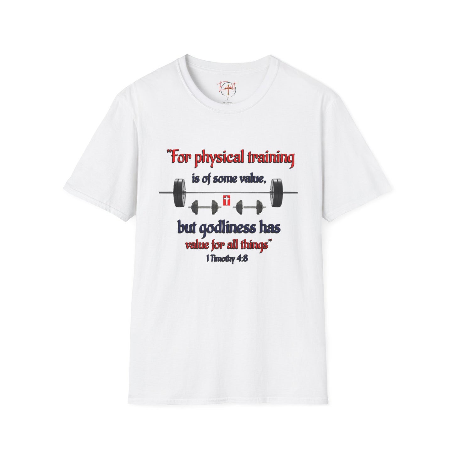 Christian Verse Softstyle T-Shirt - 1 Timothy 4:8