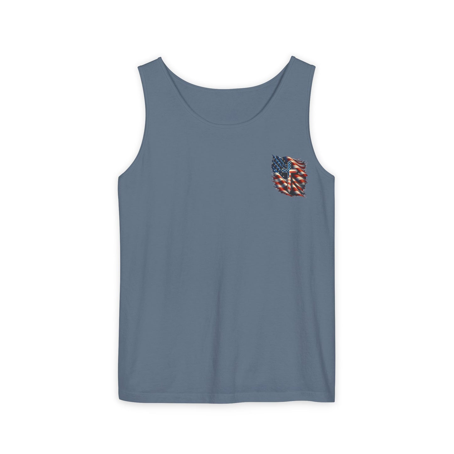Unisex Garment-Dyed Tank Top "GOD BLESS AMERICA"
