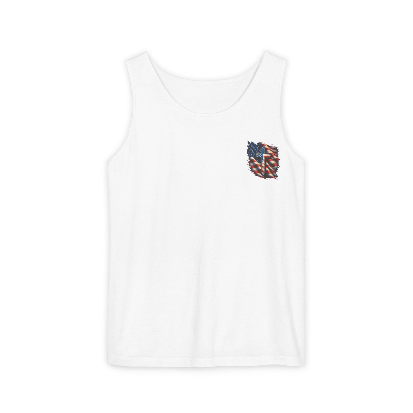 Unisex Garment-Dyed Tank Top "GOD BLESS AMERICA"