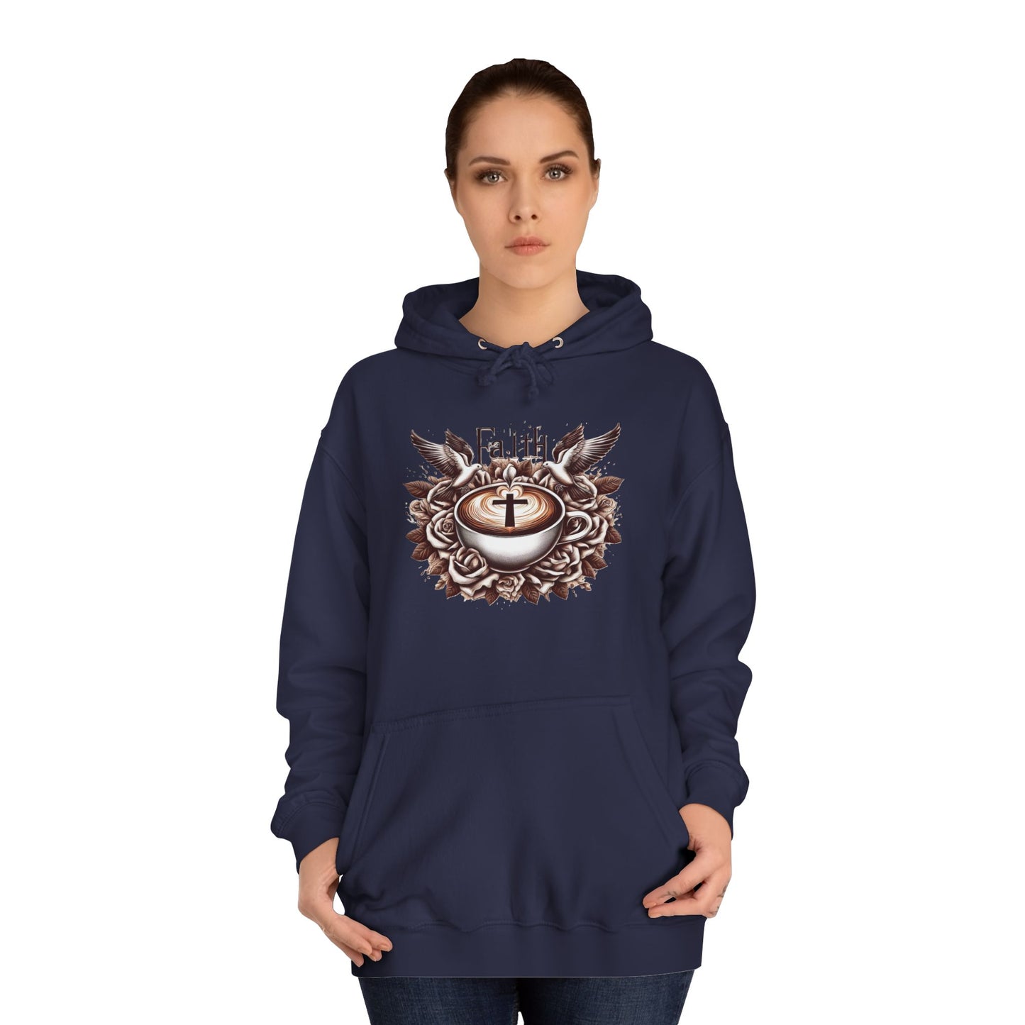 Unisex College Hoodie "Faith and Coffee"