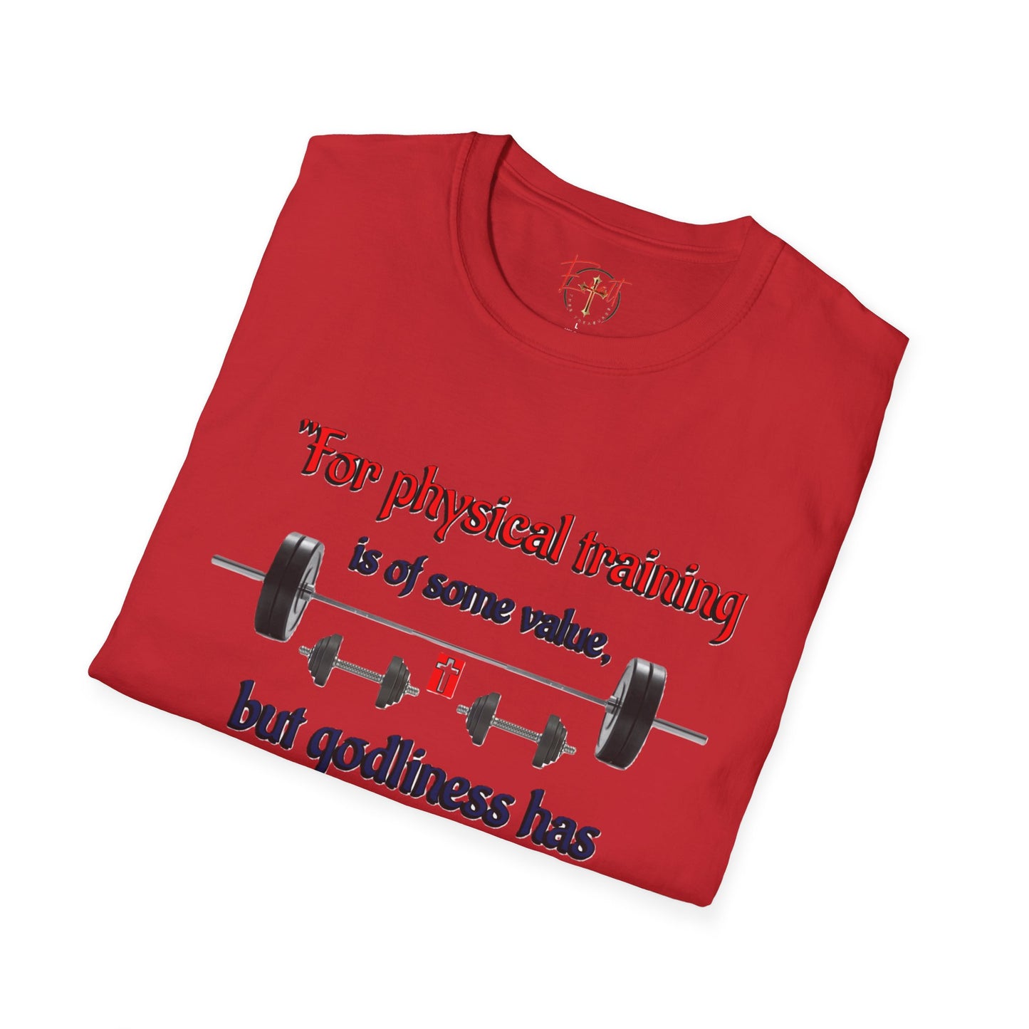 Christian Verse Softstyle T-Shirt - 1 Timothy 4:8