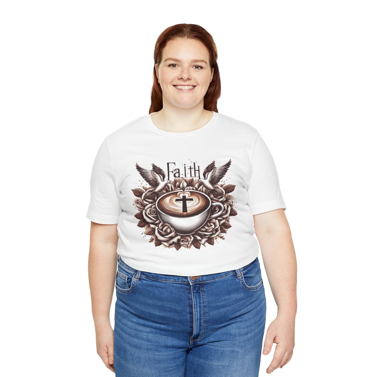 Unisex Jersey Short Sleeve Tee "Faith and Coffee"