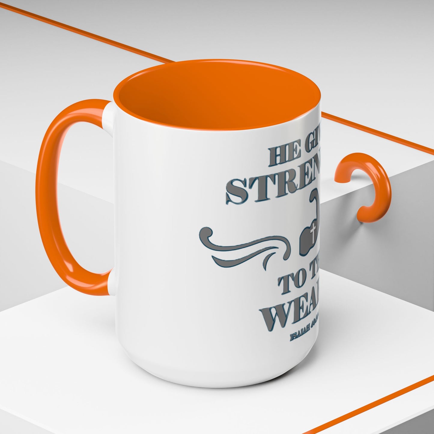 Mug - Bible Verse Isaiah 40:29-31 'He gives Strength to the Weary'