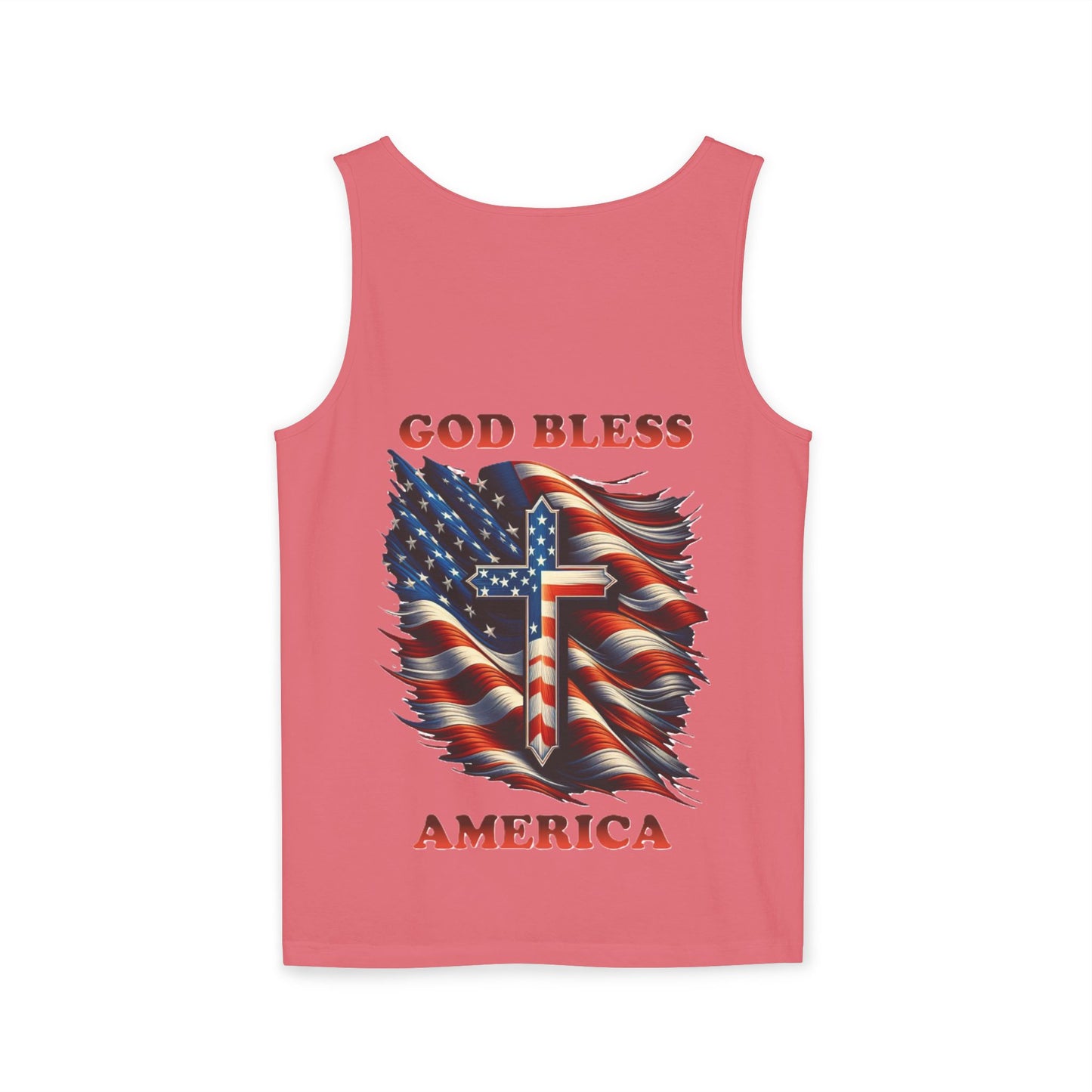 Unisex Garment-Dyed Tank Top "GOD BLESS AMERICA"