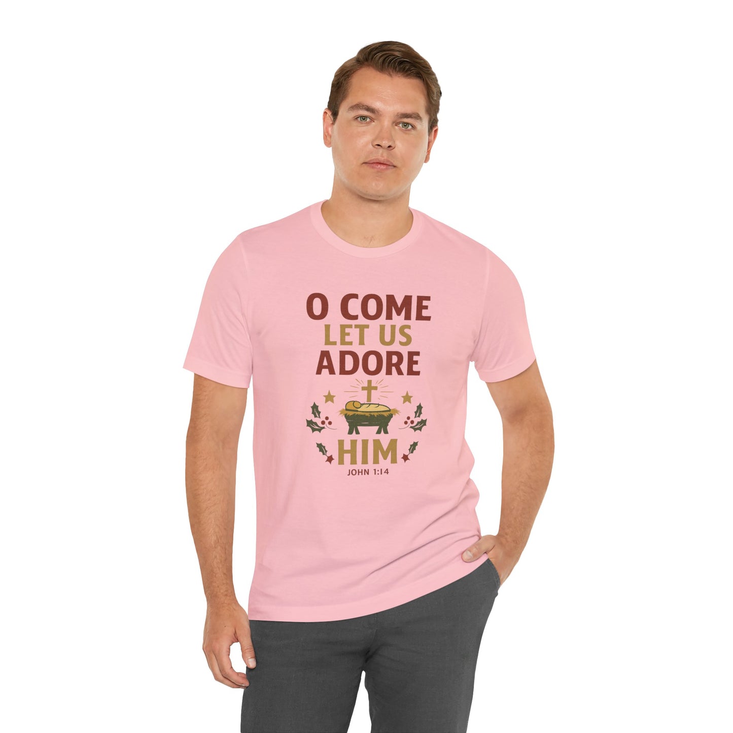 O Come Let Us Adore Him Christmas T-Shirt