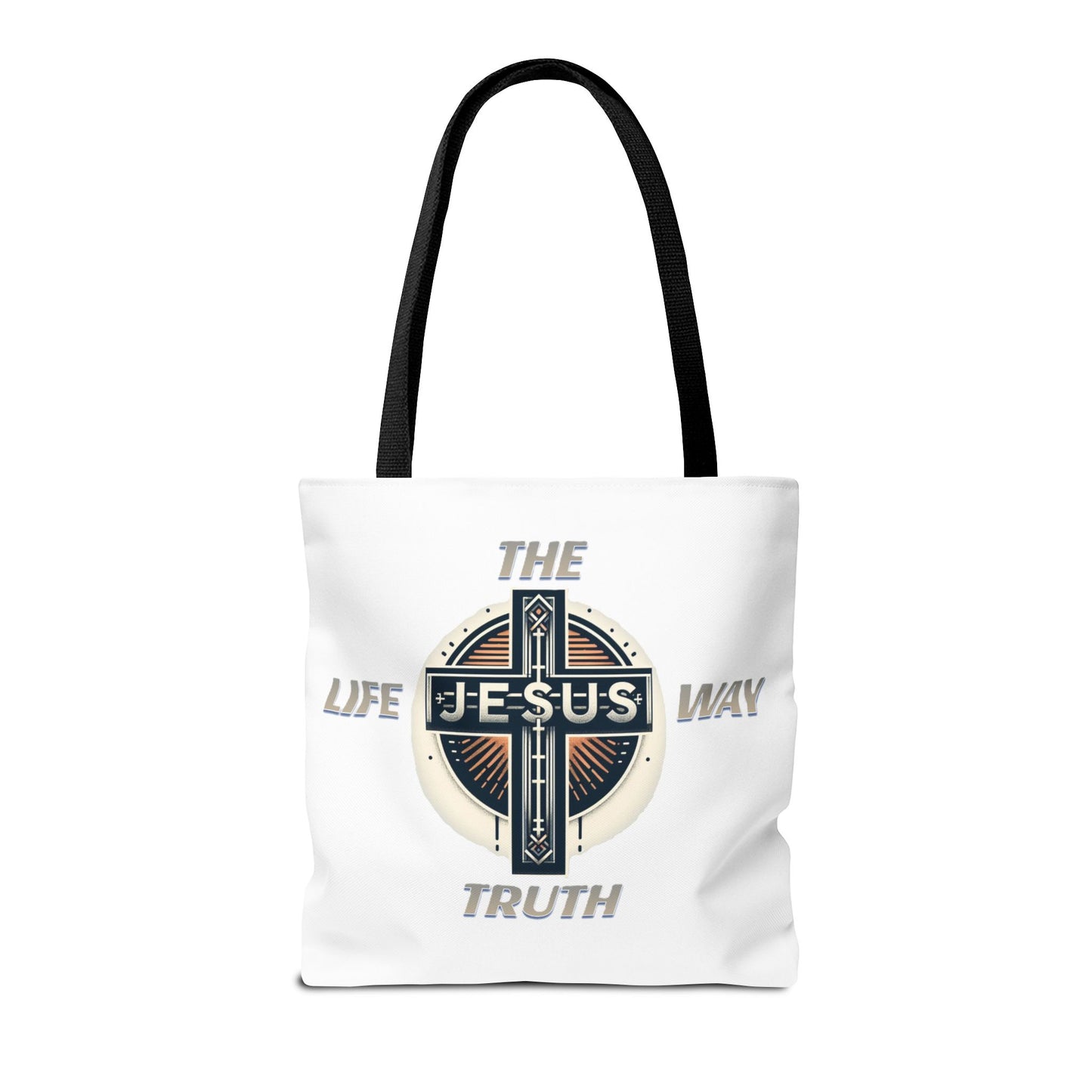 Tote Bag (AOP)"JESUS IS THE WAY TRUTH LIFE"