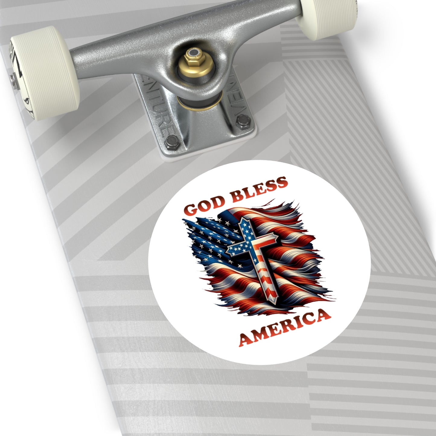 Round Vinyl Stickers "GOD BLESS AMERICA"