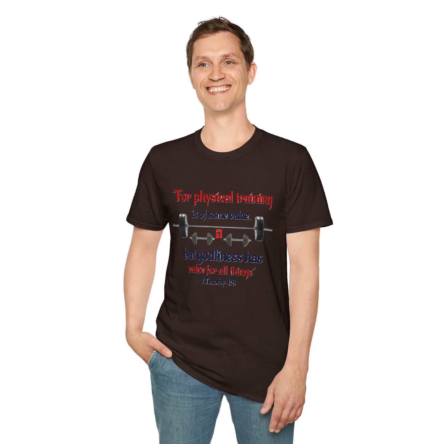 Christian Verse Softstyle T-Shirt - 1 Timothy 4:8