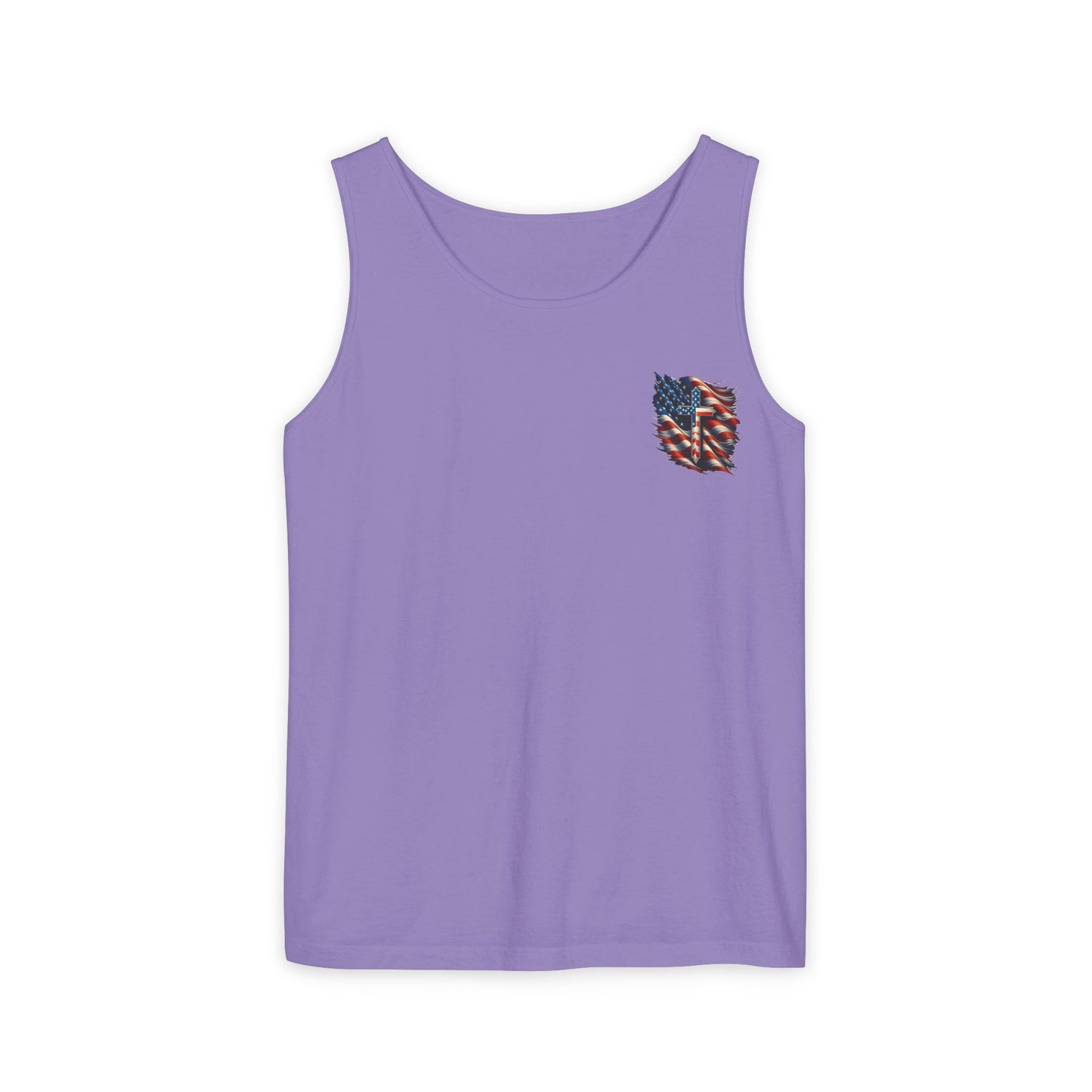 Unisex Garment-Dyed Tank Top "GOD BLESS AMERICA"