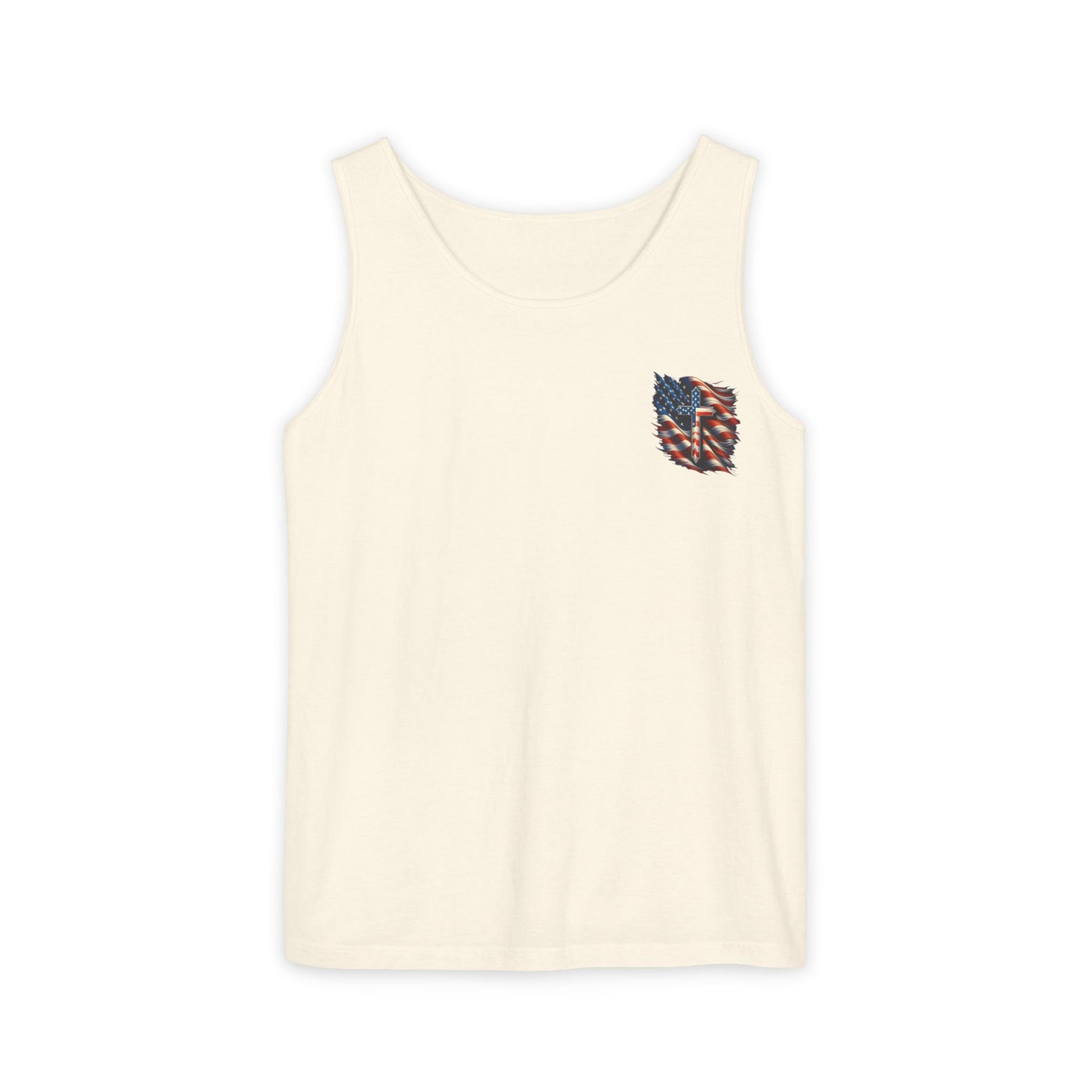 Unisex Garment-Dyed Tank Top "GOD BLESS AMERICA"