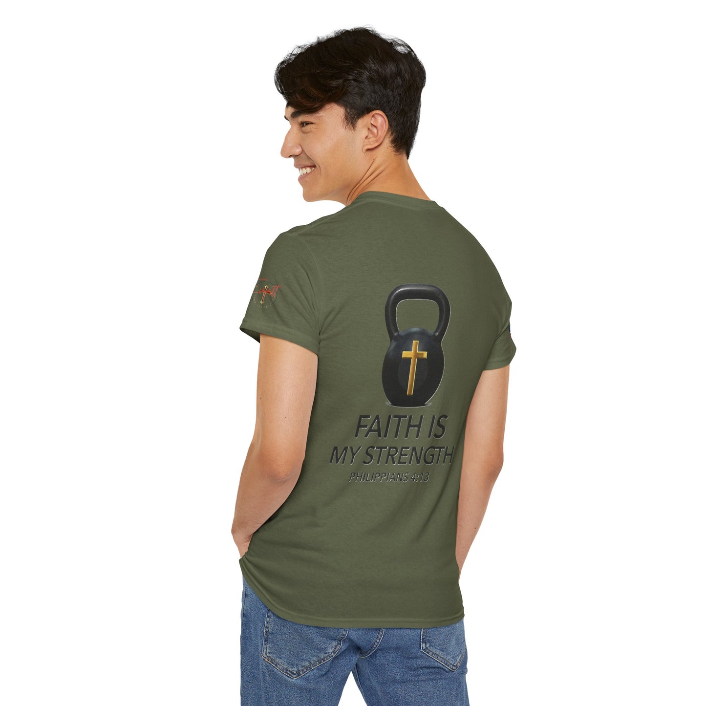 Christian Tee - Philippians 4:13 'Faith Is My Strength'