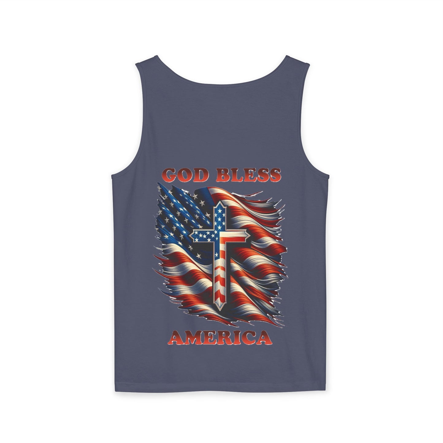 Unisex Garment-Dyed Tank Top "GOD BLESS AMERICA"